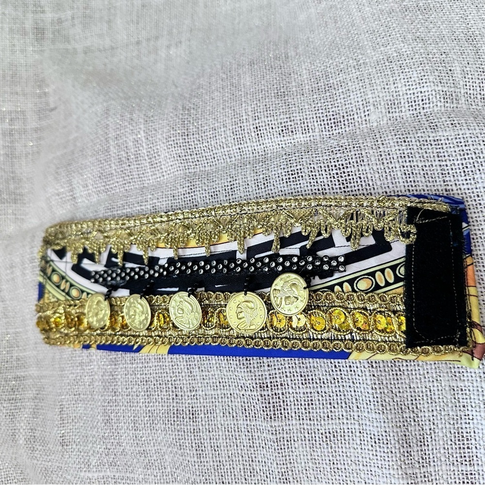 RUBYRUDI Cuff Bracelet Handcrafted OOAK Fabric Embellished Artisan Wearable Art - Picture 8 of 11